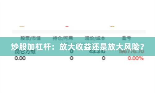 炒股加杠杆：放大收益还是放大风险？